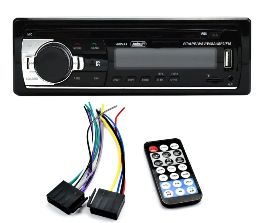 Player auto (Casetofon) MP3 Andowl CA001B radio BT USB SD AUX FM telecomanda